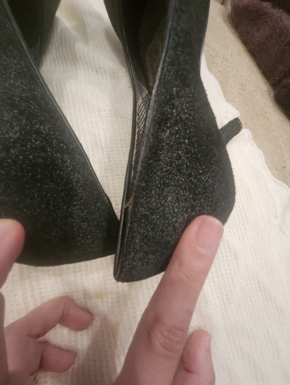 Irregular Choice Black Glitter Round-Toe Pumps Sz 9 - Picture 4 of 5